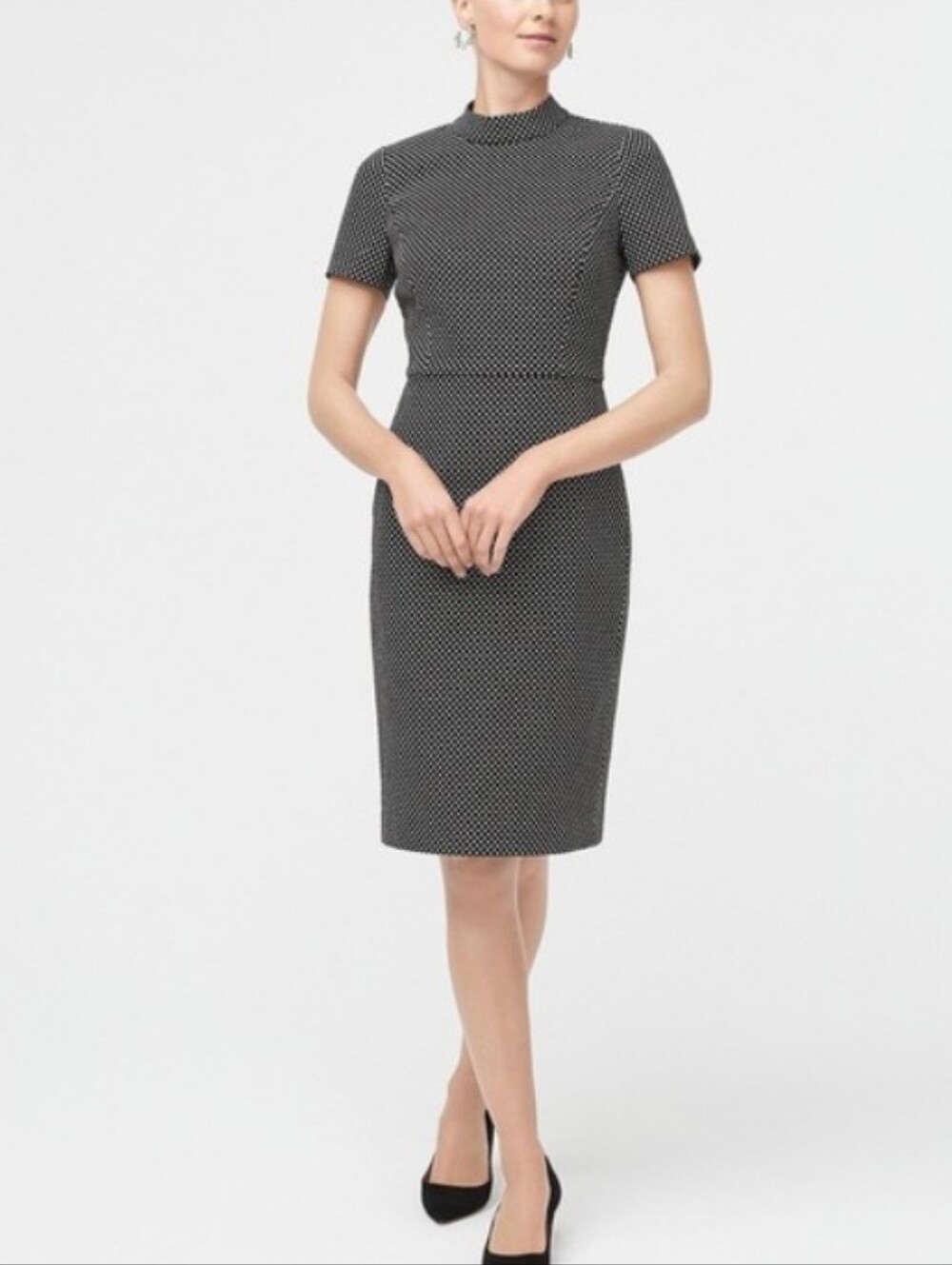 NWT J. Crew Black and White Polka Dot Sheath Dress, Size 6